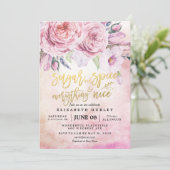Floral Baby shower Sugar & Spice & Alles Nice Kaart (Staand voorkant)