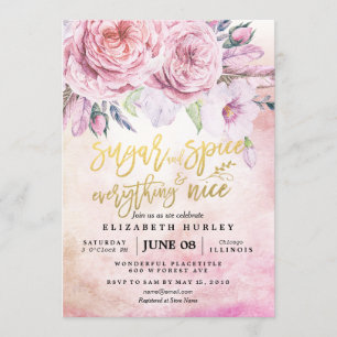 Floral Baby shower Sugar & Spice & Alles Nice Kaart