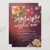 Floral Baby shower Sugar & Spice & Alles Nice Kaart (Voorkant / Achterkant)