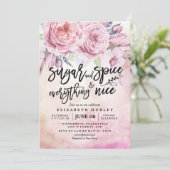 Floral Baby shower Sugar & Spice & Alles Nice Kaart (Staand voorkant)