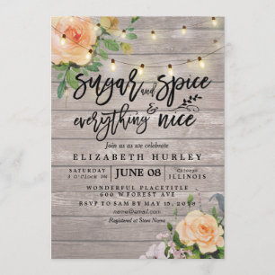 Floral Baby shower Sugar & Spice & Alles Nice Kaart