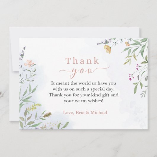 Floral Baby Shower Thank You Card Kaart (Voorkant)