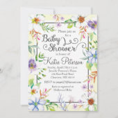 Floral Baby shower Uitnodiging (Voorkant)