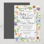 Floral Baby shower Uitnodiging (Voorkant / Achterkant)