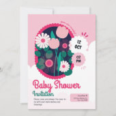 Floral Baby shower Uitnodiging (Voorkant)