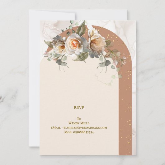 Floral Baby shower Uitnodiging (Achterkant)