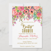 Floral Baby shower Uitnodiging (Voorkant)
