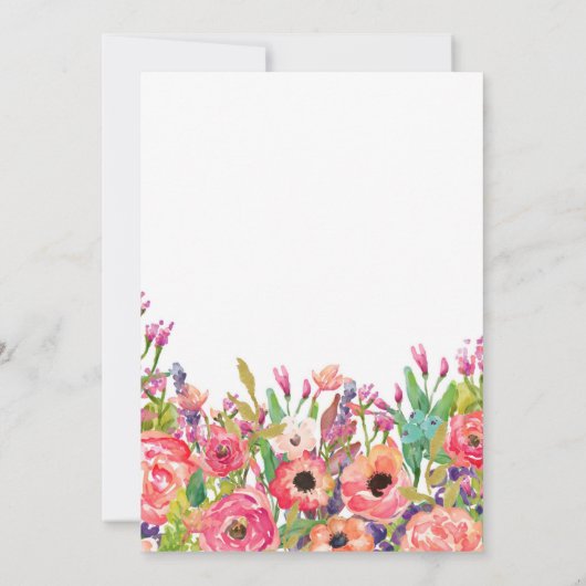 Floral Baby shower Uitnodiging (Achterkant)