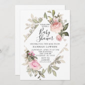 Floral Baby shower Uitnodiging (Voorkant / Achterkant)