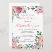 Floral Baby shower Uitnodiging (Voorkant / Achterkant)