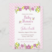Floral Baby shower Uitnodiging (Voorkant / Achterkant)