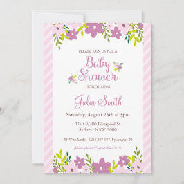 Floral Baby shower Uitnodiging