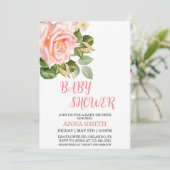 Floral Baby shower Uitnodiging (Staand voorkant)