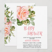 Floral Baby shower Uitnodiging (Voorkant / Achterkant)