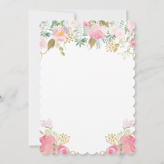 Floral Baby shower Uitnodiging (Achterkant)