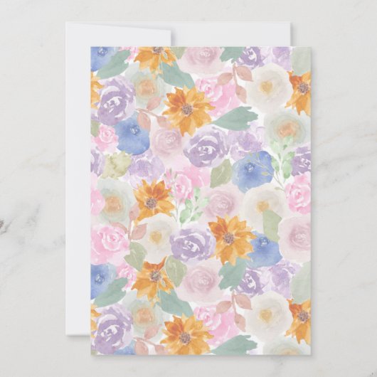 Floral Baby shower Uitnodiging (Achterkant)