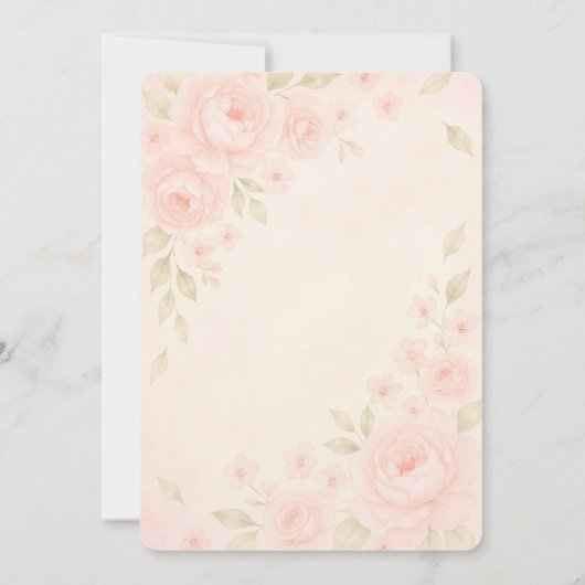 Floral Baby shower Uitnodiging Achtergrond (Achterkant)