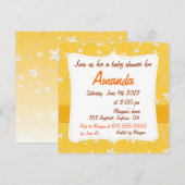 Floral Baby shower Uitnodiging met Gele Bloemen (Voorkant / Achterkant)