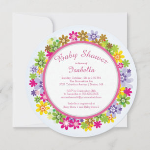 "Floral Baby Shower"-uitnodigingen Kaart