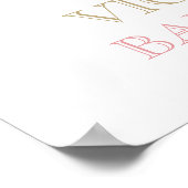 Floral Baby shower Waterverf roze goud Poster (Hoek)