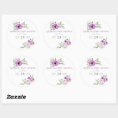 Floral Baby shower Waterverf Violet and Sage Ronde Sticker (Vel)