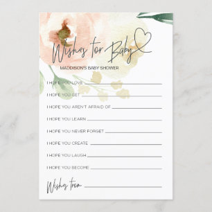 Floral Baby shower wenst Baby-gamekaart Kaart