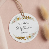 Floral Baby Shower yellow wildflower watercolor Bedankjes Labels