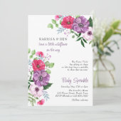 Floral Baby Sprinkle Paarse Roze Bloemen Kaart (Staand voorkant)
