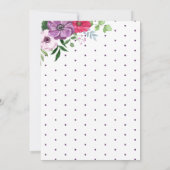 Floral Baby Sprinkle Paarse Roze Bloemen Kaart (Achterkant)
