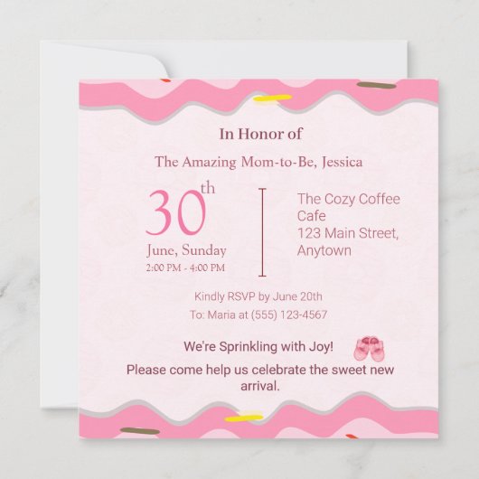 Floral Baby Sprinkle  Uitnodiging (Achterkant)