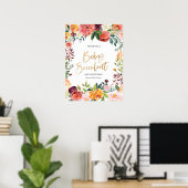 Floral Baby Succulent Baby shower bord Poster (Thuiskantoor)