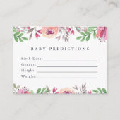 Floral Baby Voordictions en Well Wishes Activity Informatiekaartje (Voorkant)