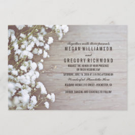 Floral- Baby's Breath Rustic Summer Simple Wedding Kaart