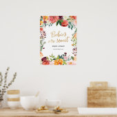 Floral Baby's zijn Sweet Baby shower teken Poster (Keuken)
