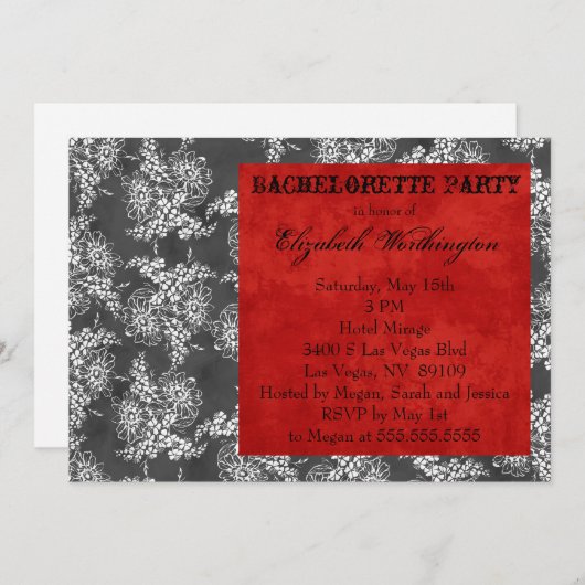 Floral Bachelorette Kaart (Voorkant / Achterkant)