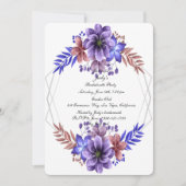 Floral Bachelorette Partij van de Paars en Blauwe  Kaart (Voorkant)