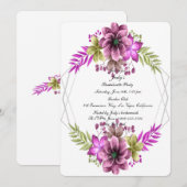 Floral Bachelorette Partij voor de Roze en Groene  Kaart (Voorkant / Achterkant)