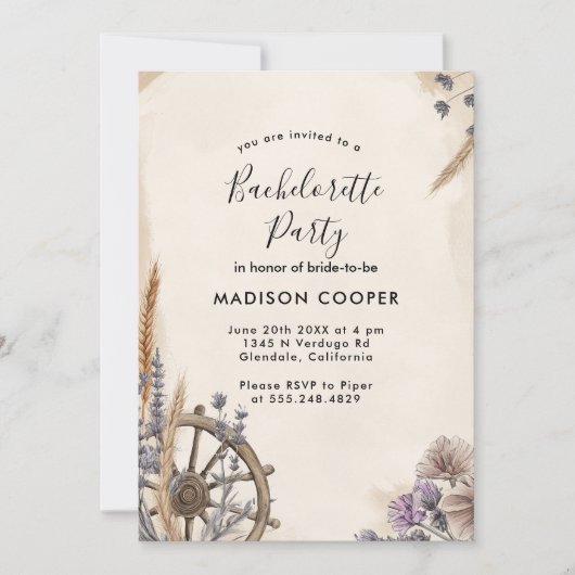 Floral Bachelorette party 1 Kaart (Voorkant)