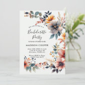 Floral Bachelorette party Kaart (Staand voorkant)
