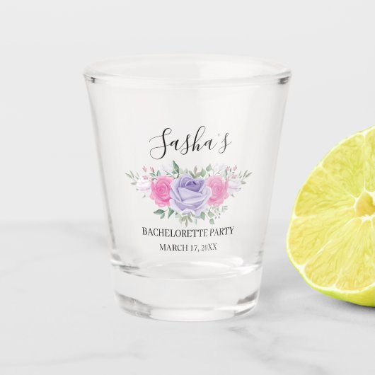 Floral Bachelorette Party Shot Glass Shot Glas (Voorkant)