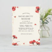 Floral Bachelorette Weekend feestuitnodiging Kaart (Staand voorkant)