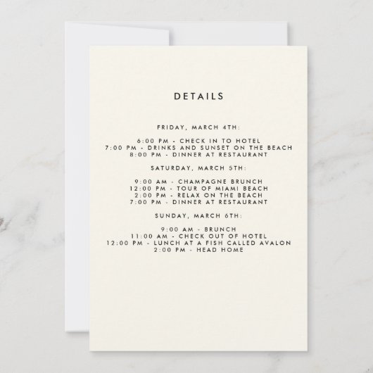 Floral Bachelorette Weekend feestuitnodiging Kaart (Achterkant)