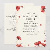 Floral Bachelorette Weekend feestuitnodiging Kaart (Voorkant / Achterkant)