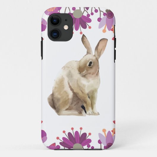 Floral Background Easter Bunny-ontwerp Case-Mate iPhone Case (Achterkant)