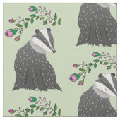 Floral Badgers Stof (Close Up)