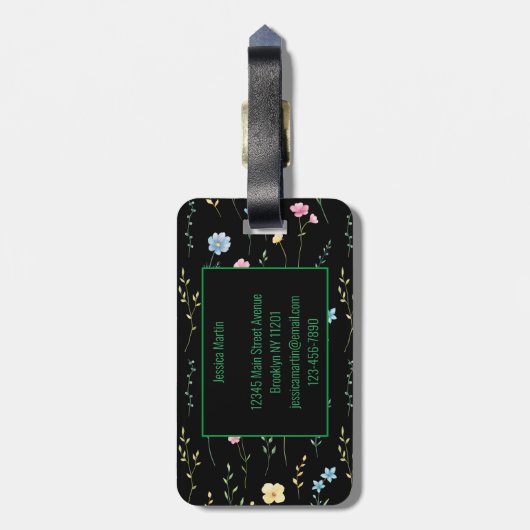  Floral Bagagelabel (Achterkant verticaal)