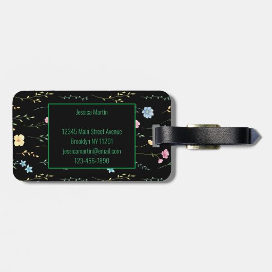  Floral Bagagelabel (Achterkant horizontaal)