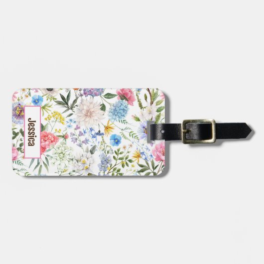  Floral Bagagelabel (Voorkant horizontaal)