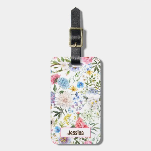 Floral Bagagelabel (Voorkant verticaal)