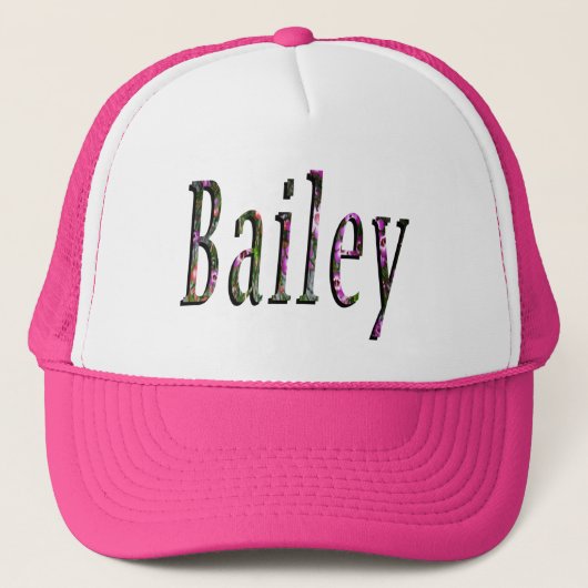 Floral Bailey Name Logo, Trucker Pet (Voorkant)